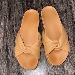 J.crew Women's Tan Slide Sandals